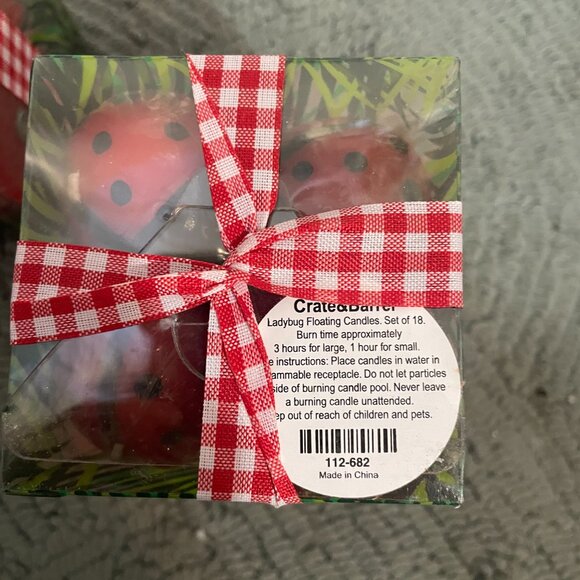 Crate & Barrel Ladybug Floating Candles Set of 18 x 2 packages =36 Candles NWT - Picture 5 of 5